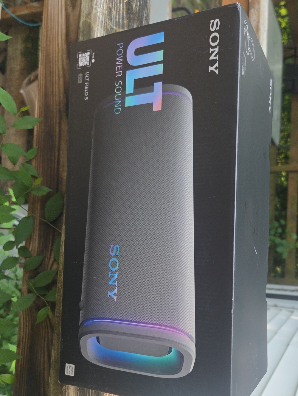Sony Gray Portable Bluetooth Speaker with Colorful Accent Lighting